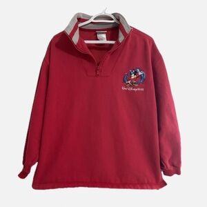 Walt Disney World Sorcerer Mickey Red Pullover with Embroidered Character